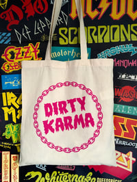 DIRTY KARMA TOTE BAG - CREAM/PINK LOGO