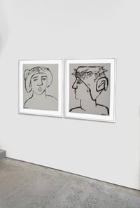 Image 3 of "Wreath of Flowers in Hair" (Diptych) by America Martin