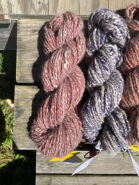 Image 3 of My Kind of Red - Handspun Romney, Blended Wool, and English Angora Fiber Yarn