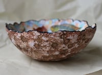 Image 4 of Paper Mache Bowl with Seashells and Fishes – Handmade Coastal Decor