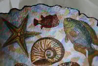 Image 6 of Paper Mache Bowl with Seashells and Fishes – Handmade Coastal Decor