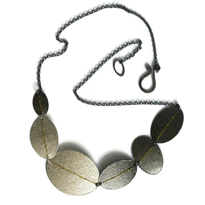 Image of Sewn Up Large 6 disc necklace