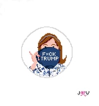F*CK TRUMP Needlepoint Canvas Ornament 