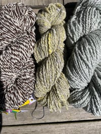Image 2 of Summer Sun - Handspun Romney, Blended Wool, and English Angora Fiber Yarn