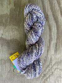 Image 1 of Purple Luxe - Handspun Yarn with Merino and Romeldale CVM wool & English angora rabbit fiber