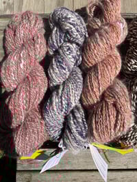 Image 3 of Purple Luxe - Handspun Yarn with Merino and Romeldale CVM wool & English angora rabbit fiber