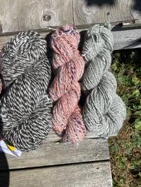 Image 2 of Wildflowers - Handspun Yarn with Merino and Romney wool & English angora rabbit fiber