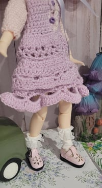 Image 5 of Handmade Blythe-Inspired Doll with Crochet Outfit and Hat