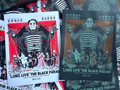 Image of "Long Live" The Black Parade Risograph Print