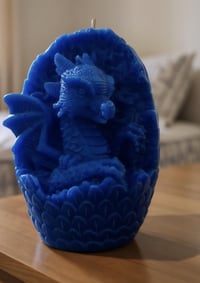 Image 1 of Blue, Purple and Pink Dragon Candle (Blue Sea)