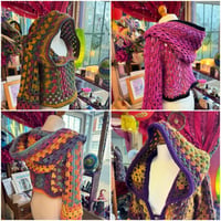 Image 3 of CROCHET PATTERN - The Goddess Hood. Tutorial for hooded scarf or to attach to jumper / cardigan -...