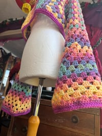 Image 5 of Ethereal - Cropped jumper crop top off shoulder - wide flared sleeve - handmade crochet - pastel ...