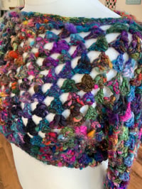 Image 5 of Rebel - Cropped crop jumper - flared sleeve - crochet - handspun hand dyed merino wool - dark ric...