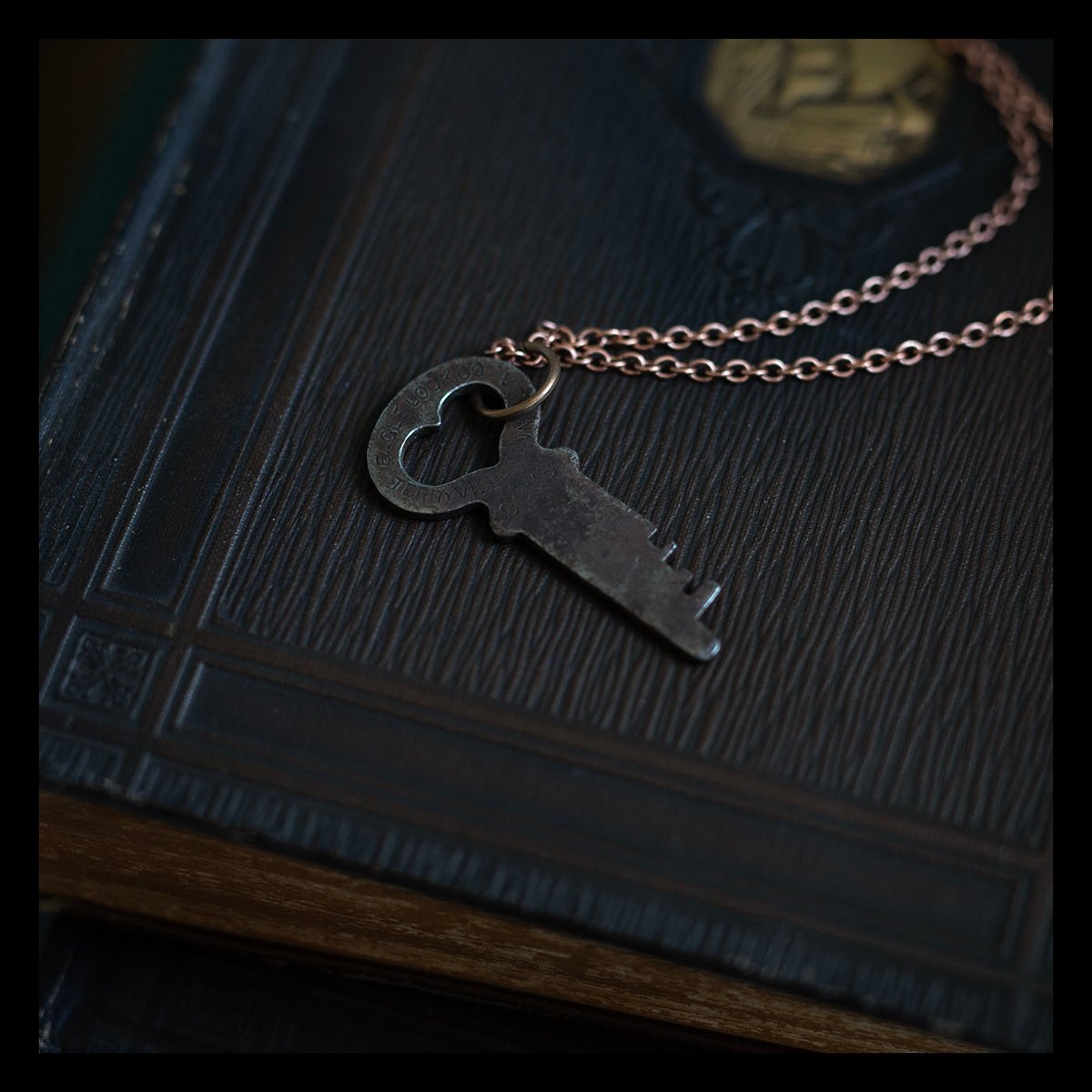 Heart-shaped flat key necklace