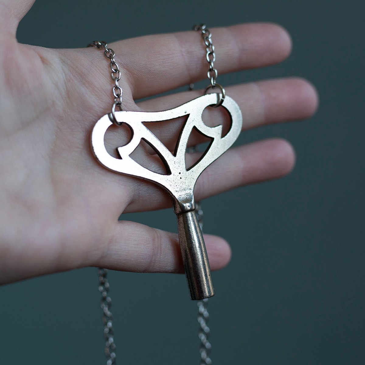 Large German Clock Key necklace