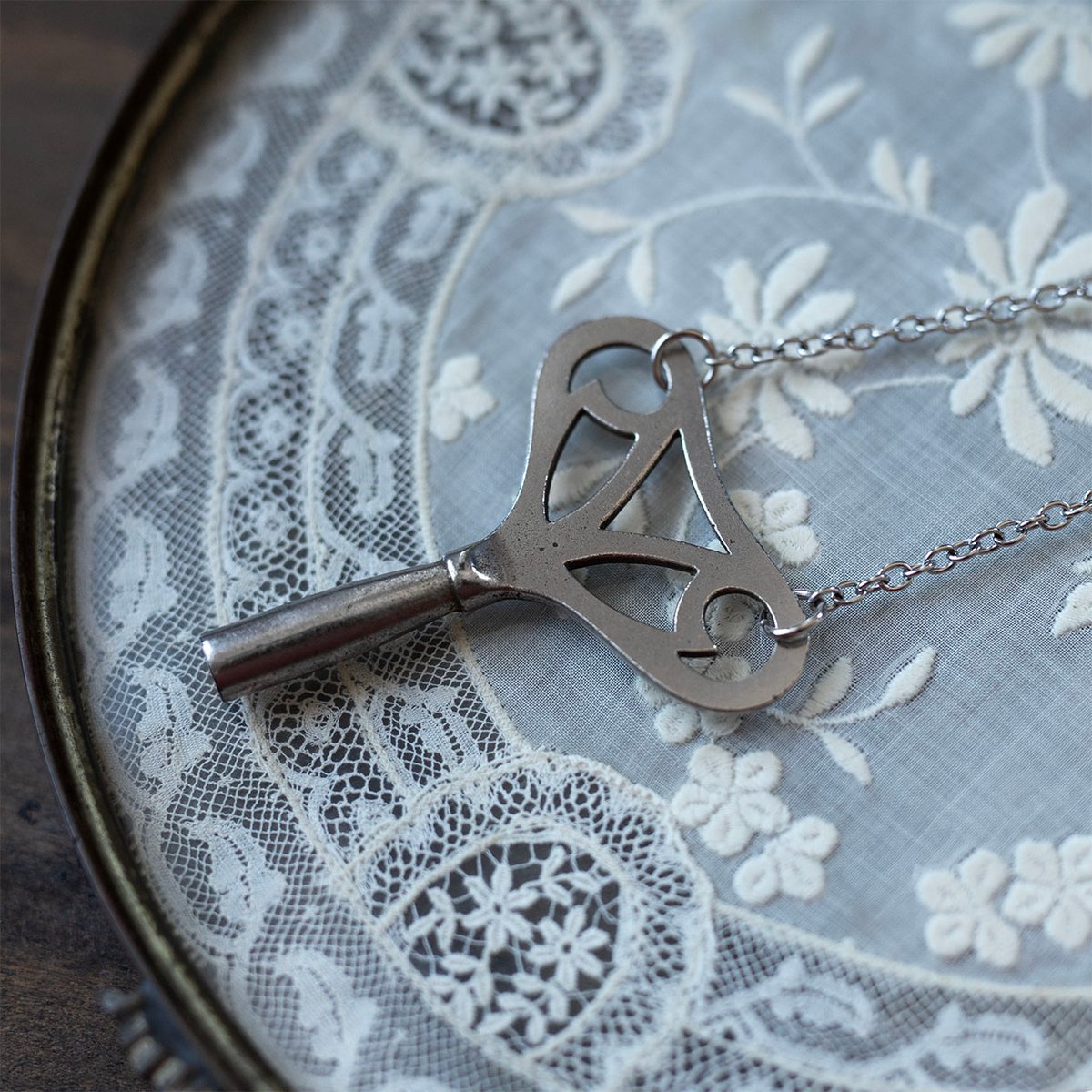 Large German Clock Key necklace