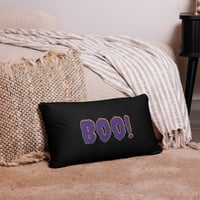 Image 2 of Pillow - Jack O Lantern Retro Purple Glow