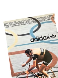Image 3 of Original Vintage poster Adidas Sport Shoes Eddy Merckx World Hour Record Cyclist Race