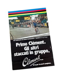 Image 1 of Vintage poster NOS 1982 World Champion Giuseppe Saronni - Clément cycle’s advertising 