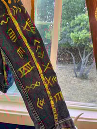 Image 10 of In honor of Marija Gimbutas -Handpainted Outsider Art Blue Jean Jacket 