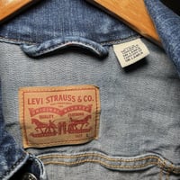 Image 18 of In honor of Marija Gimbutas -Handpainted Outsider Art Blue Jean Jacket 