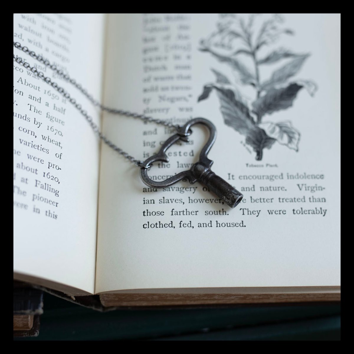 Iron clock key necklace