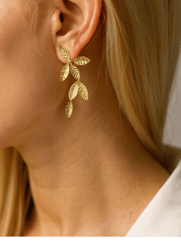  Gold Leaf Earrings – Stainless Steel 