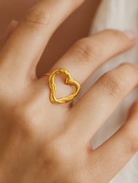 Image 1 of Organic Heart Ring – Adjustable Stainless Steel