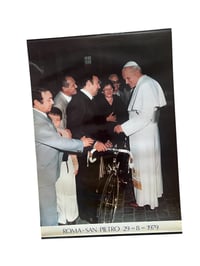 Image 1 of Original display poster Colnago Oro with Pope John Paul II 