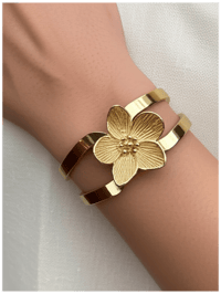 Image 2 of Floral Statement Bracelet – Stainless Steel