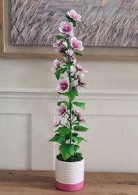 Image 1 of Handcrafted Paper flower : Zebrina Hollyhock