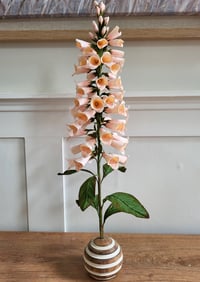 Image 3 of Paper Flower Foxglove - Peach/ Ivory