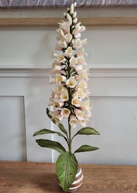 Image 1 of Paper Flower Foxglove - Ivory/ Pink