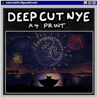 Dee⍴ Cuτ Fireworks A4 Print