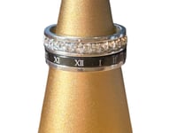 Image 1 of Ring Stainless Steel Roman Numbers -Zirconia 
