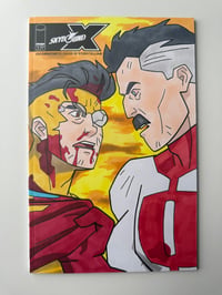 Image 1 of Invincible Vs Omni-Man Sketch Cover Comic Book 1/1 - Original Art Animated Style