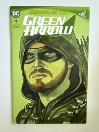 Image 1 of Green Arrow (Stephen Amell) Sketch Cover Comic Book 1/1 - Original Art Comic Style