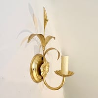 Image 4 of Applique murale fleur en métal doré – Style Hollywood Regency – Années 80