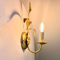 Image 5 of Applique murale fleur en métal doré – Style Hollywood Regency – Années 80