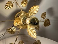 Image 4 of Grande applique murale fleur en métal doré Hollywood Regency  SEYLUMIERE  70 - 80