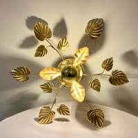 Image 2 of Grande applique murale fleur en métal doré Hollywood Regency  SEYLUMIERE  70 - 80