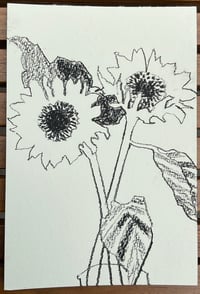 Image 2 of Sunflower postcard drawing 3
