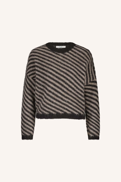Image of 1-Jersey diagonal natural pullover | biscuit