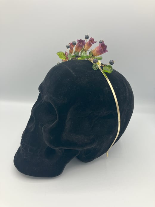 REAL Preserved Deadly Nightshade Assymetrical Crown