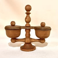 Image 2 of Ancien duo salière et poivrier en bois de buis – Fin XIXe  
