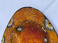 Image 3 of Vide-poches psychédélique orange vintage 1960 1970 émail d'Art sur cuivre