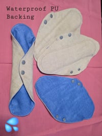 Image 5 of Undyed Flax Linen Regular Pads- Waterproof Backing