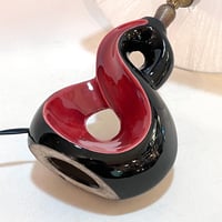 Image 7 of Lampe de chevet rétro en céramique rouge et noir 1950s 1960s