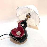 Image 4 of Lampe de chevet rétro en céramique rouge et noir 1950s 1960s