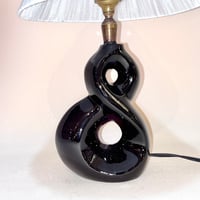 Image 8 of Lampe de chevet rétro en céramique rouge et noir 1950s 1960s